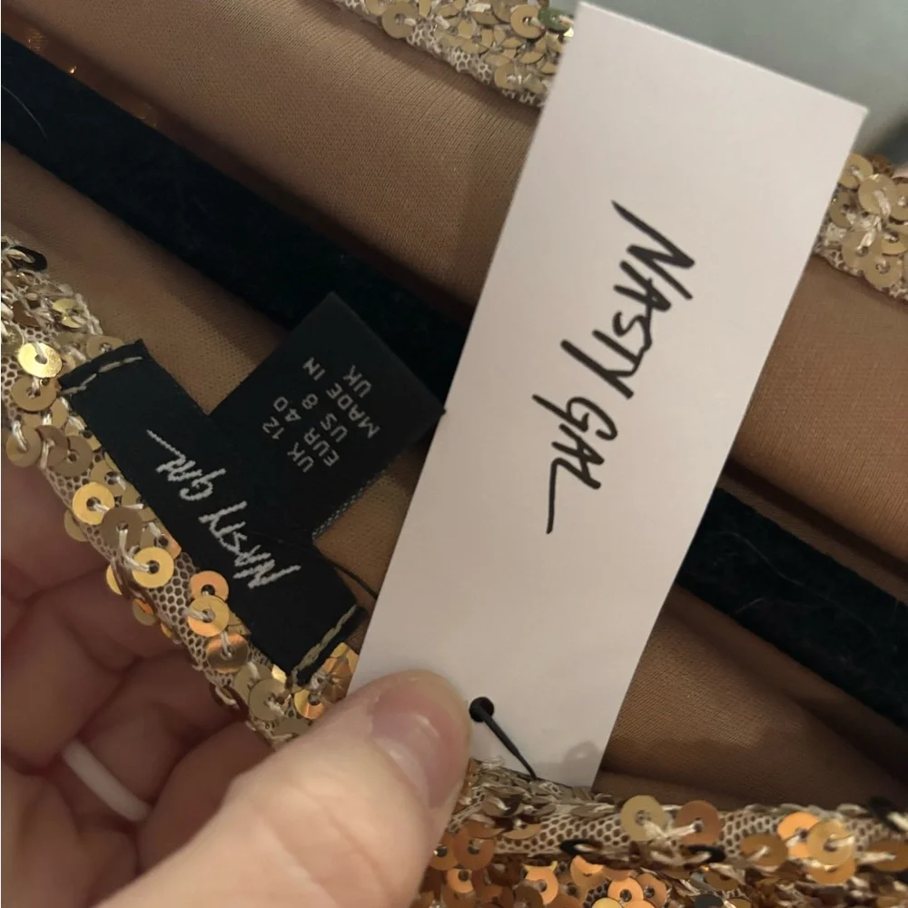 Nasty Gal Gold Sequin Two Piece Set - Picture 3 of 4